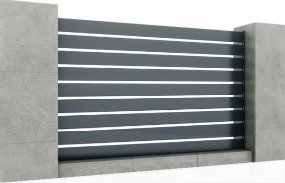 Aluminium fence assembly with slat 20x120, 1.7x2,5m