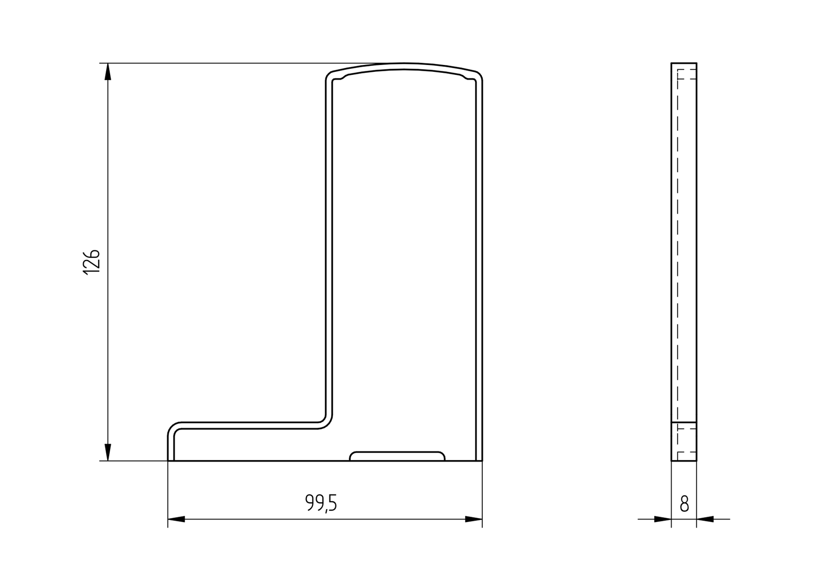 End cap for profile AL/0006-RAL 7016