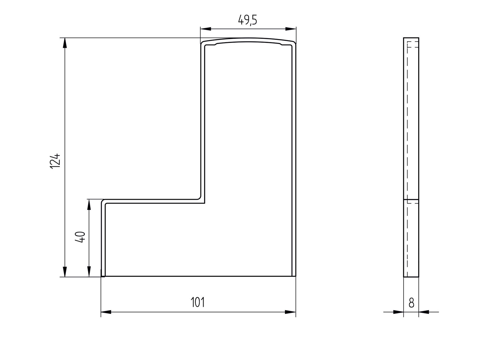 End cap for profile AL/0006-S-E
