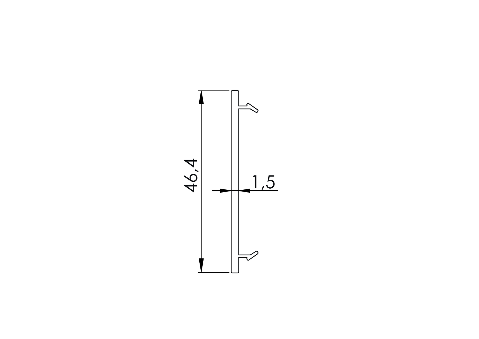 External cover strip for Design 2