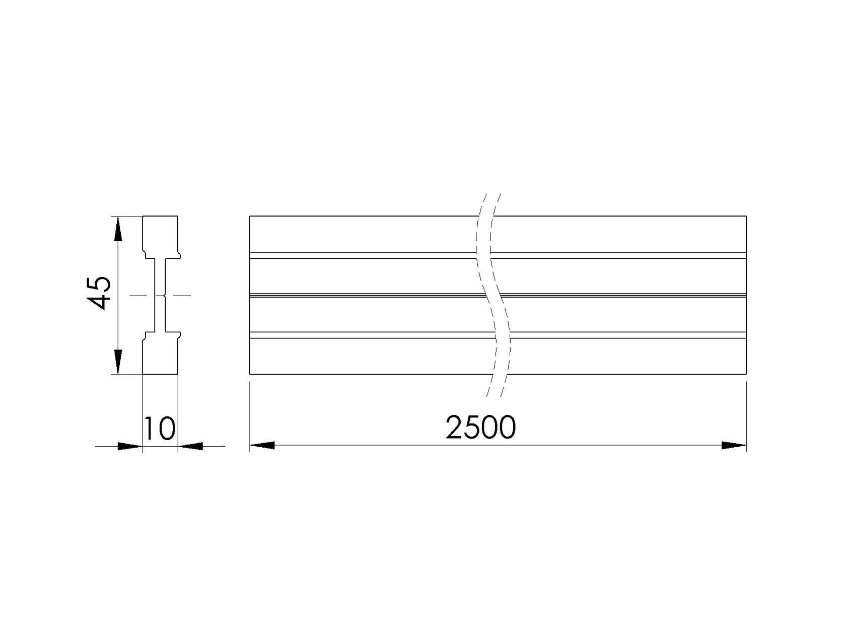 Side mount - glass drainage profile