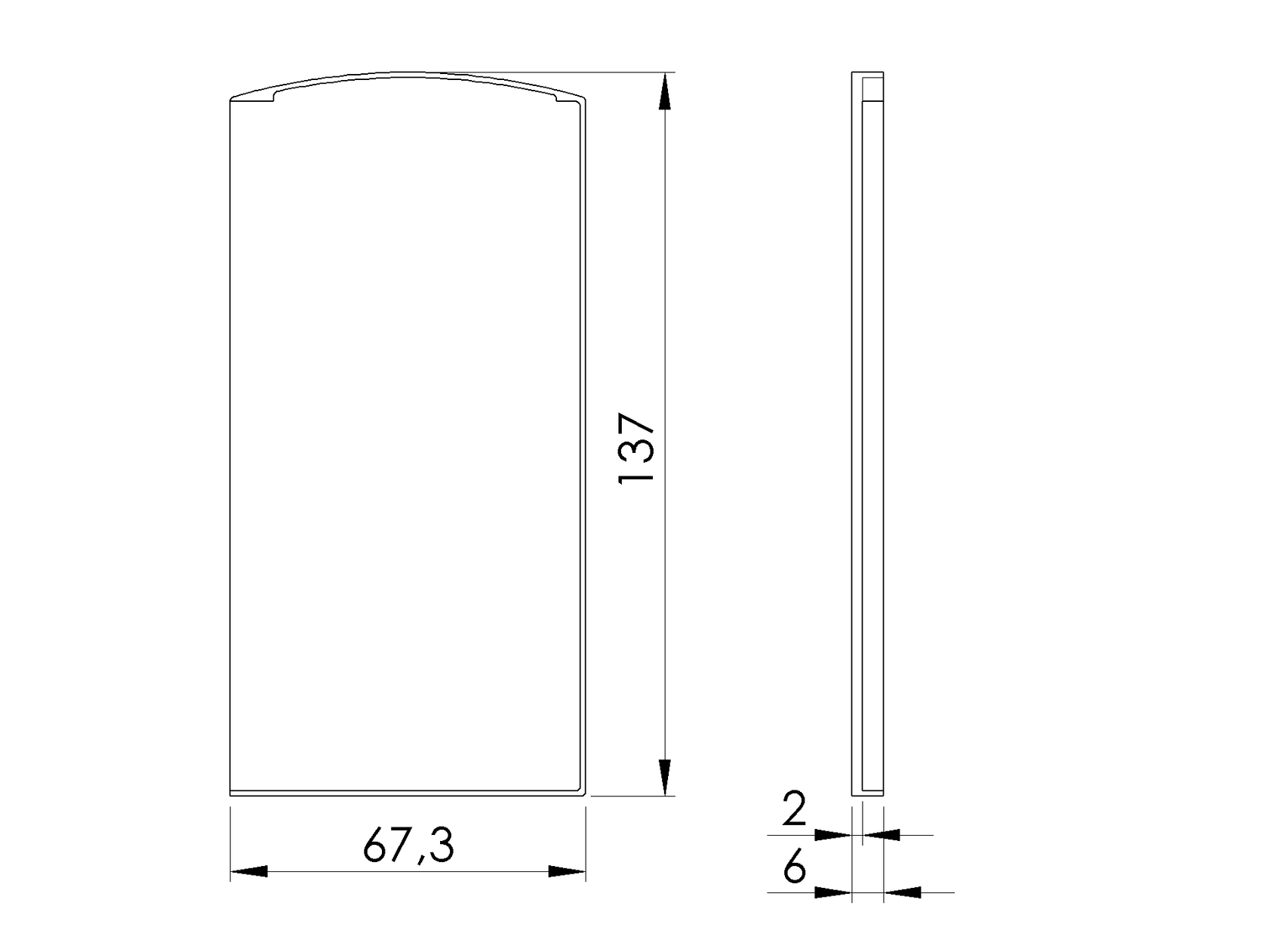 End cap for profile AL/0005-UNO-S-E