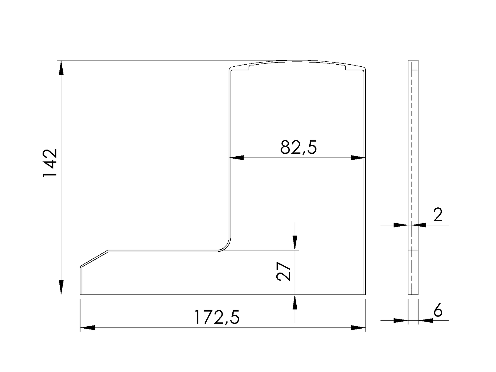 End cap for profile AL/0018-S-E