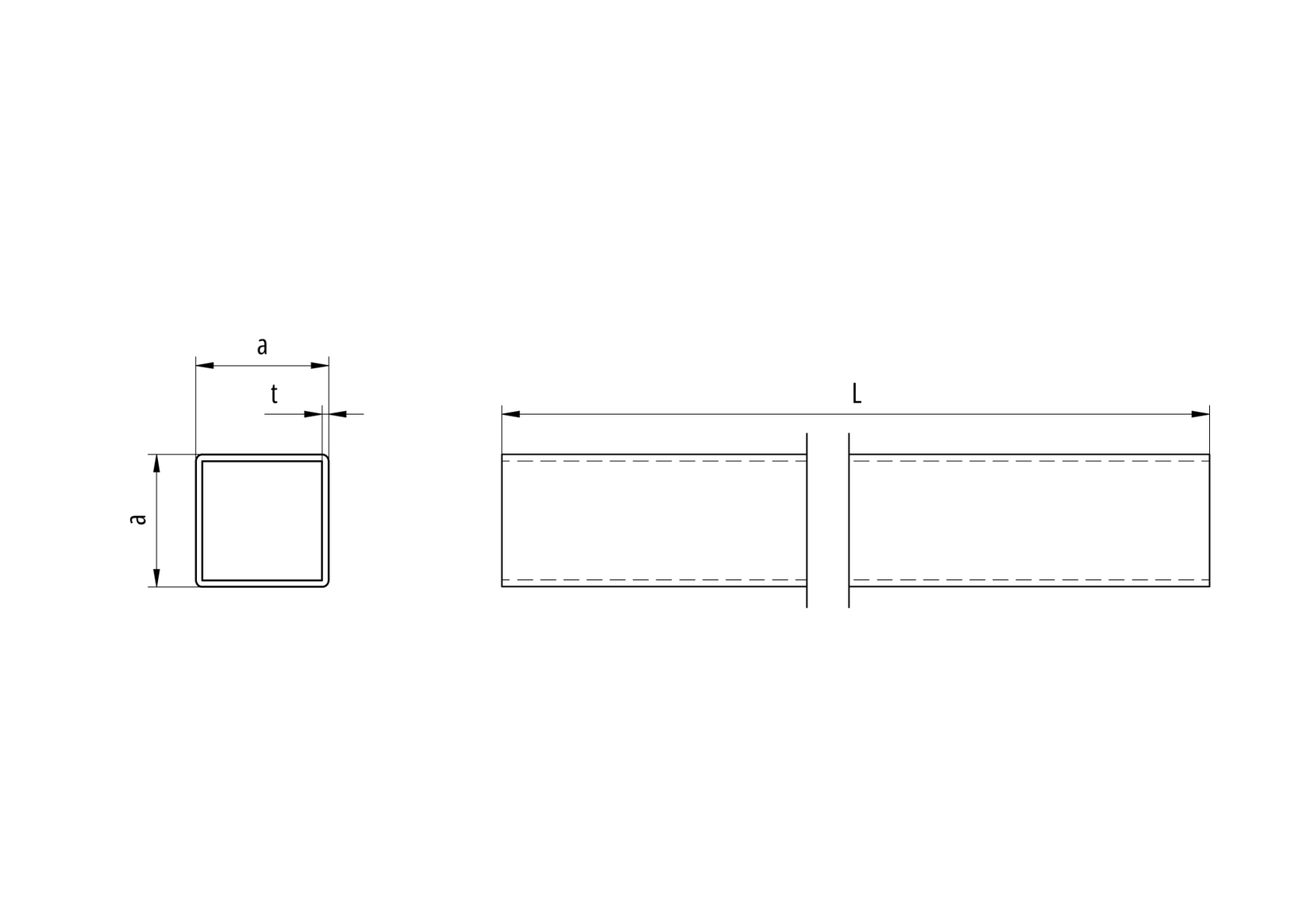 Square aluminum profile