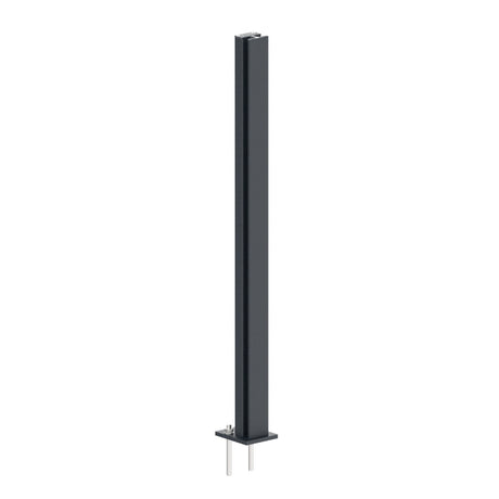 Aluminium Post Set 56×60 - 1m, Top Mounting with Covers, Intermediate - Anthracite RAL 7016
