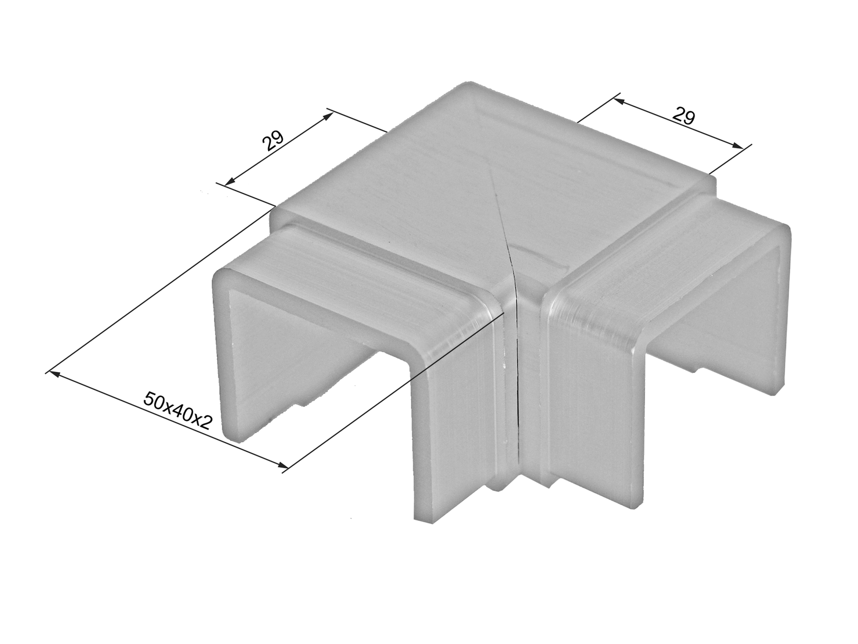 Madlo-držiak skla-koleno hliníkové