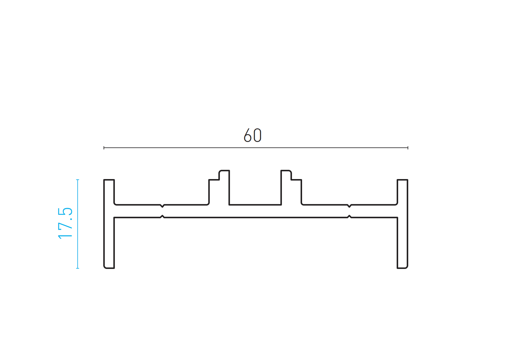 Adapter for aluminum post 60x60 - 6000mm