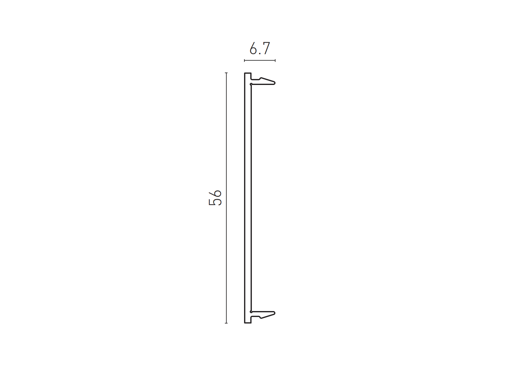 Wide cover strip for fence post. 60x60-6000mm