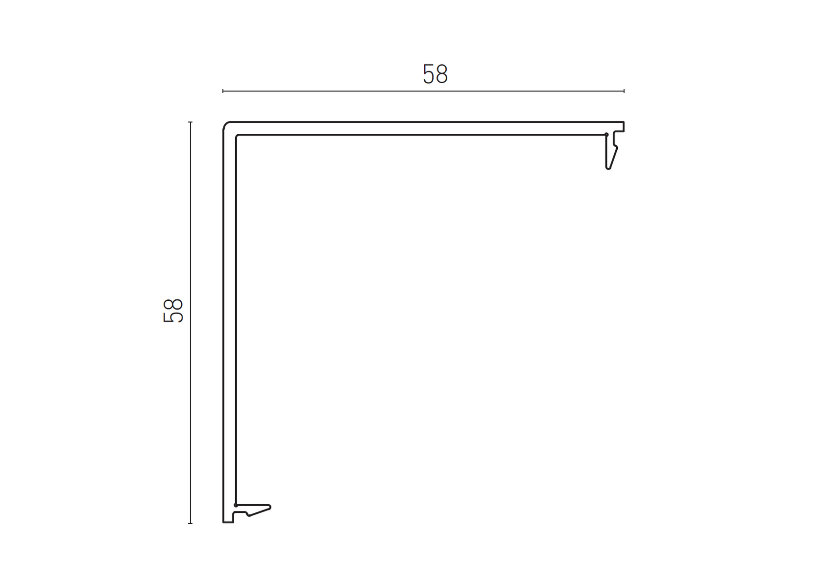 Corner cover strip for fence post. 60x60-6000mm