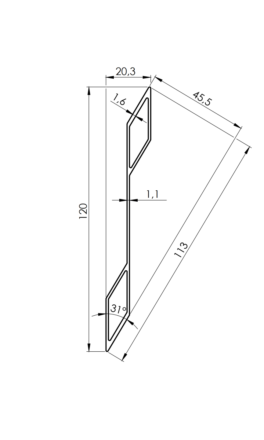 Aluminum fence blind 20x120-6000mm