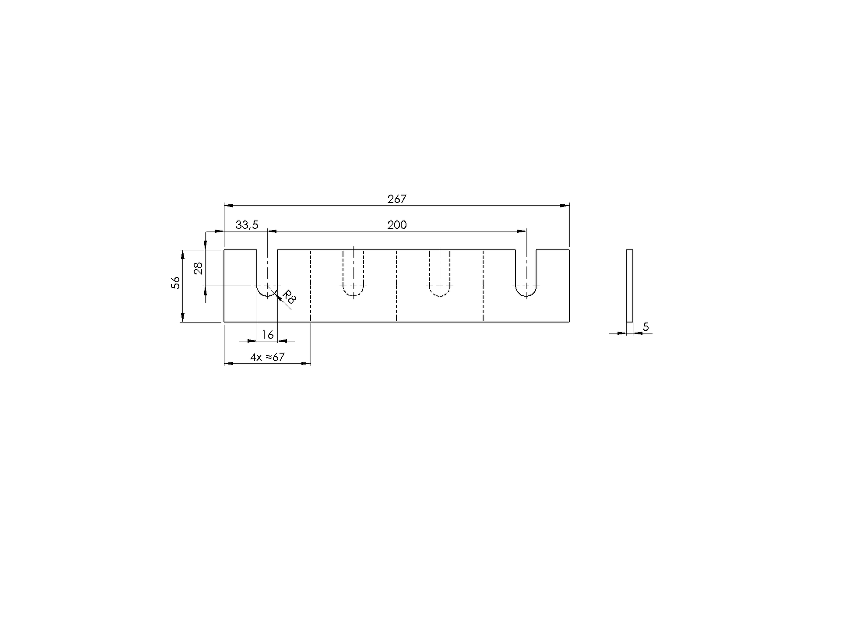 Drain profile for AL/0004-LIGHT