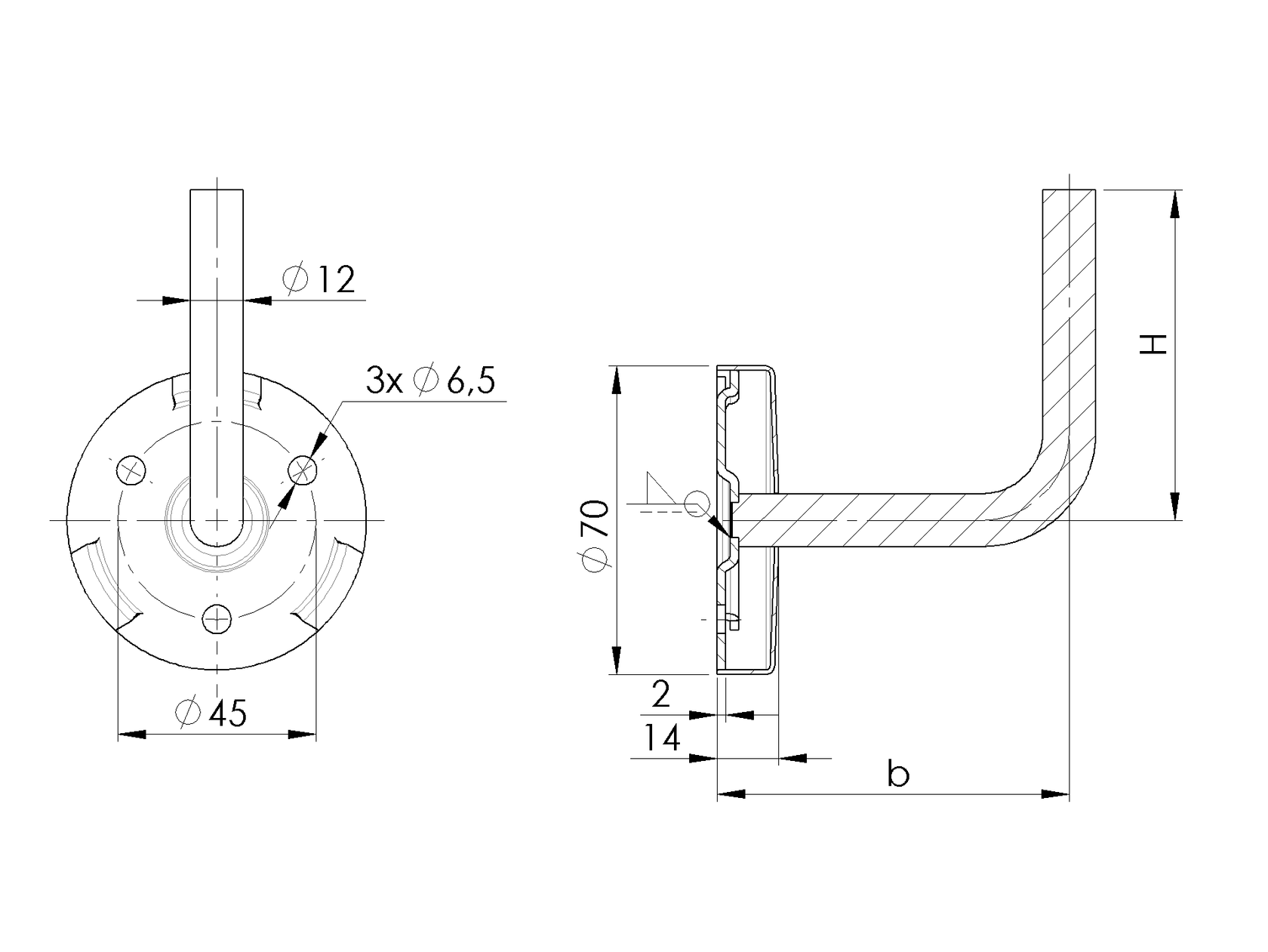 Wall handrail bracket
