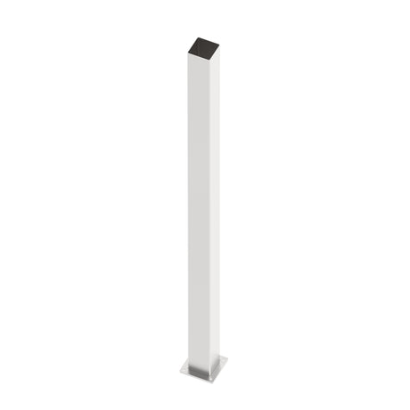 Poteau en acier inoxydable 100x100-2000 avec platine de fixation - Naturel