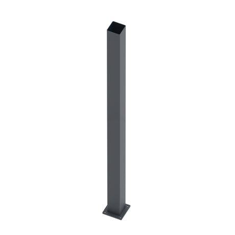 Poteau en acier inoxydable 100x100-2000 avec platine de fixation - Anthracite RAL 7016