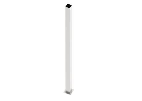 Poteau inox 80x80-2000, avec platine de fixation, Natural