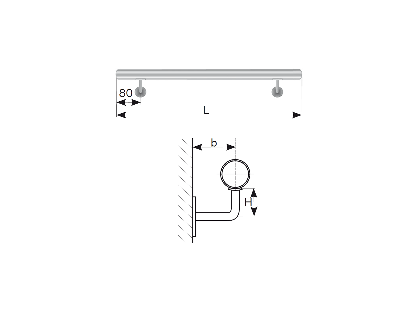 Madlo AISI304, D42,4/L3000mm lesk