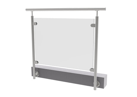 Inox pole - side anchoring, straight - left + plat