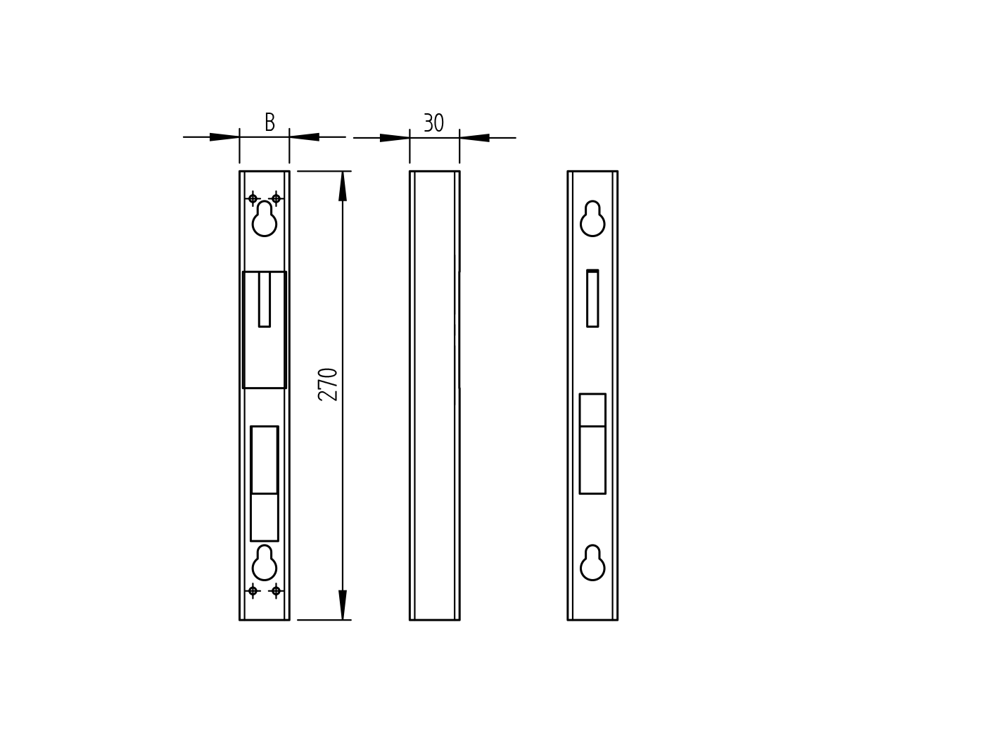 Box for gate stop universal 40x30, INOX