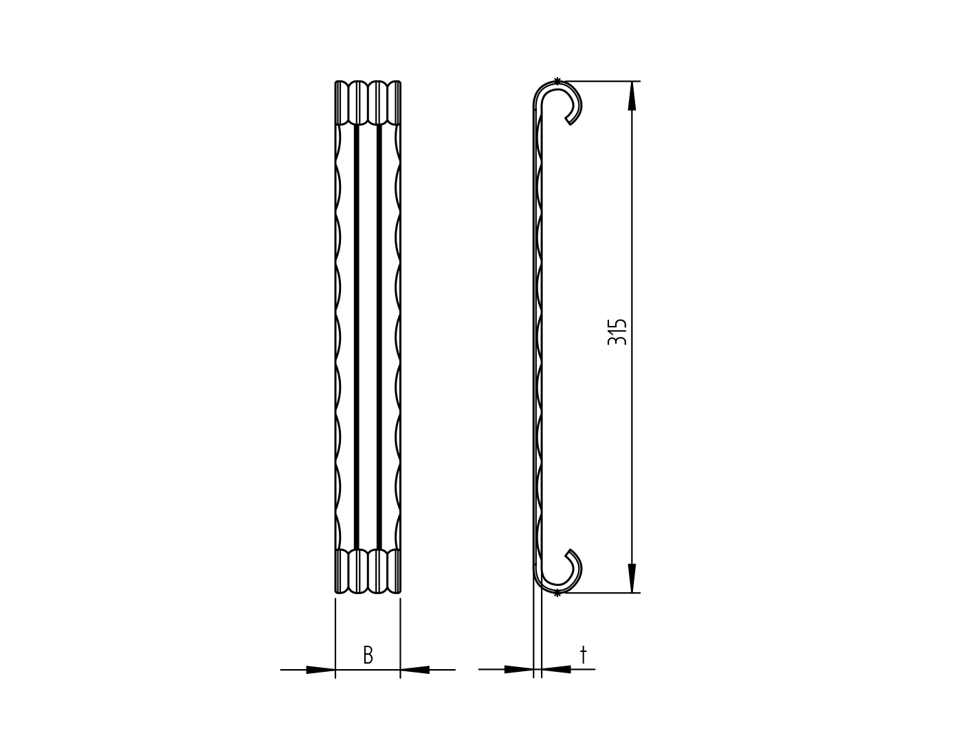 Wicket/gate end stop 315x50x5mm