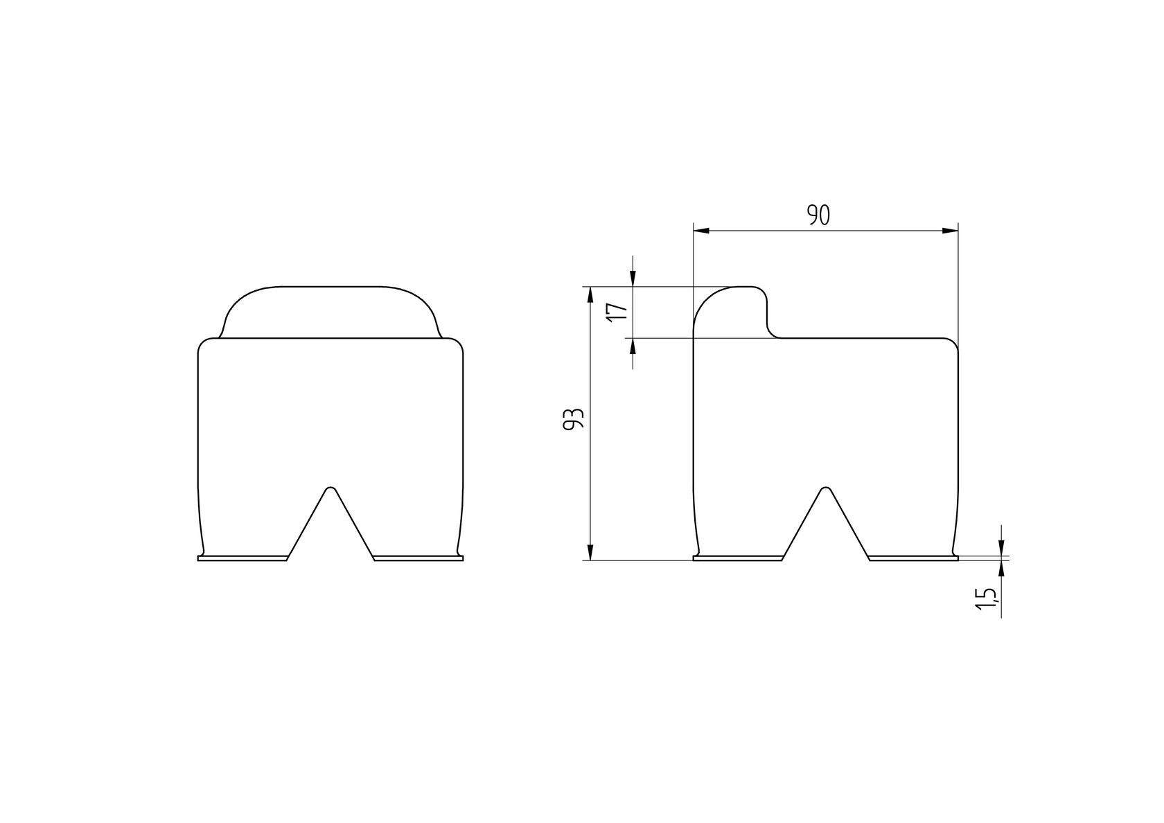 Stop, middle for concrete Zn