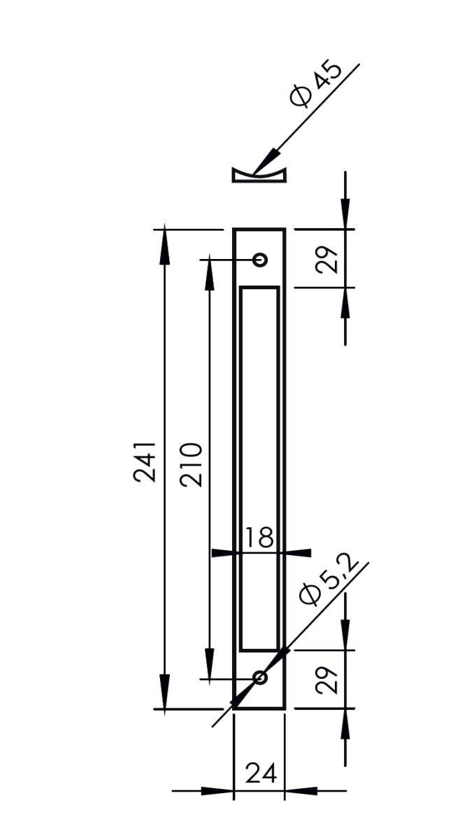 PVC adapting plate for locks and round tubes
