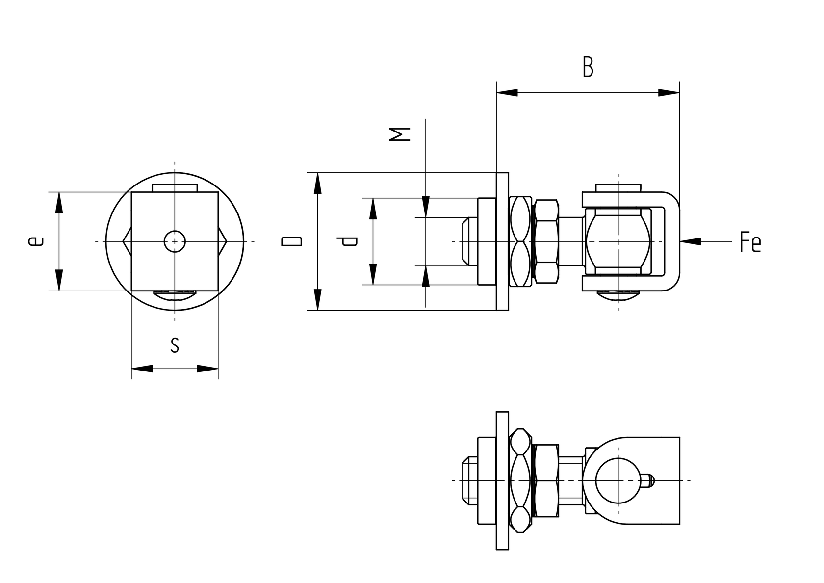 Adjustable hinge with rotary base Zn, M20