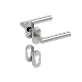 Door handle with plate, pair AISI 304, K320