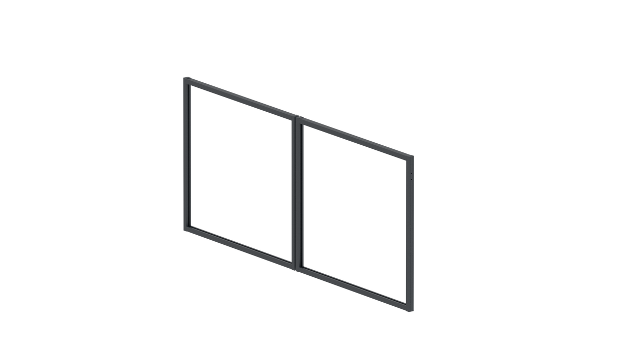 Aluminium-Doppelflügeltorrahmen 3,92x1,85 m, Anthrazit R7016 - SET