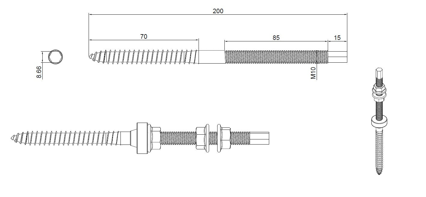 L-bracket for hanger bolt