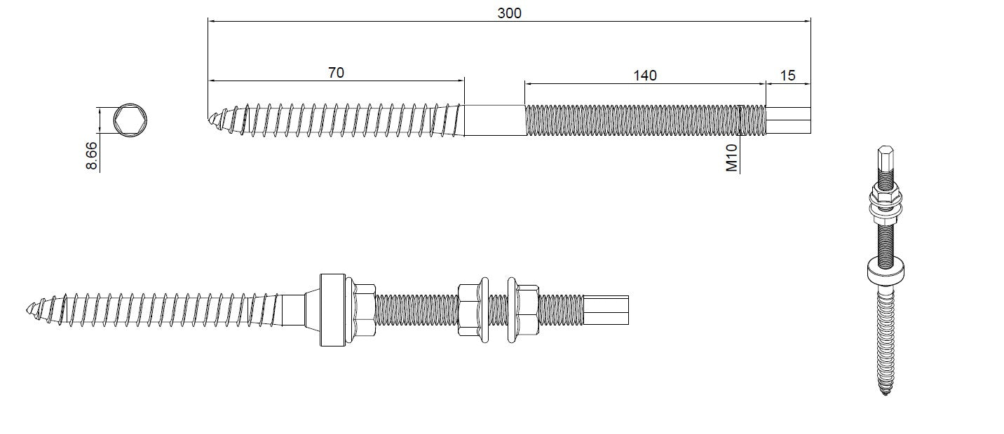 L-bracket for hanger bolt