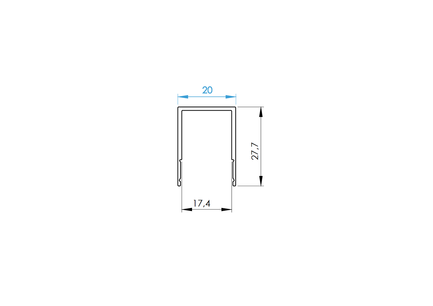Aluminum separation strip filling FG/F20 - 50mm R7016