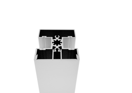 Set of aluminum post 50x60 and cap - 6000mm R7016