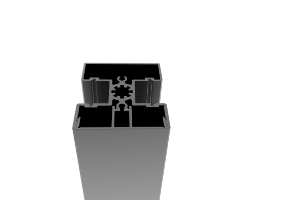 Set of aluminum post 50x60 and cap - 6000mm R7016
