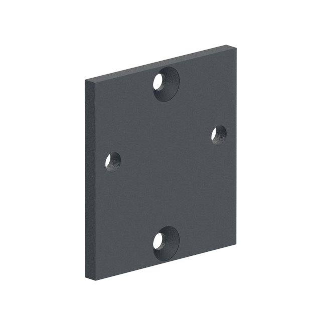 Aluminium Anchor Plate for Profile/Post 56x60, Side Mounting - Anthracite RAL 7016