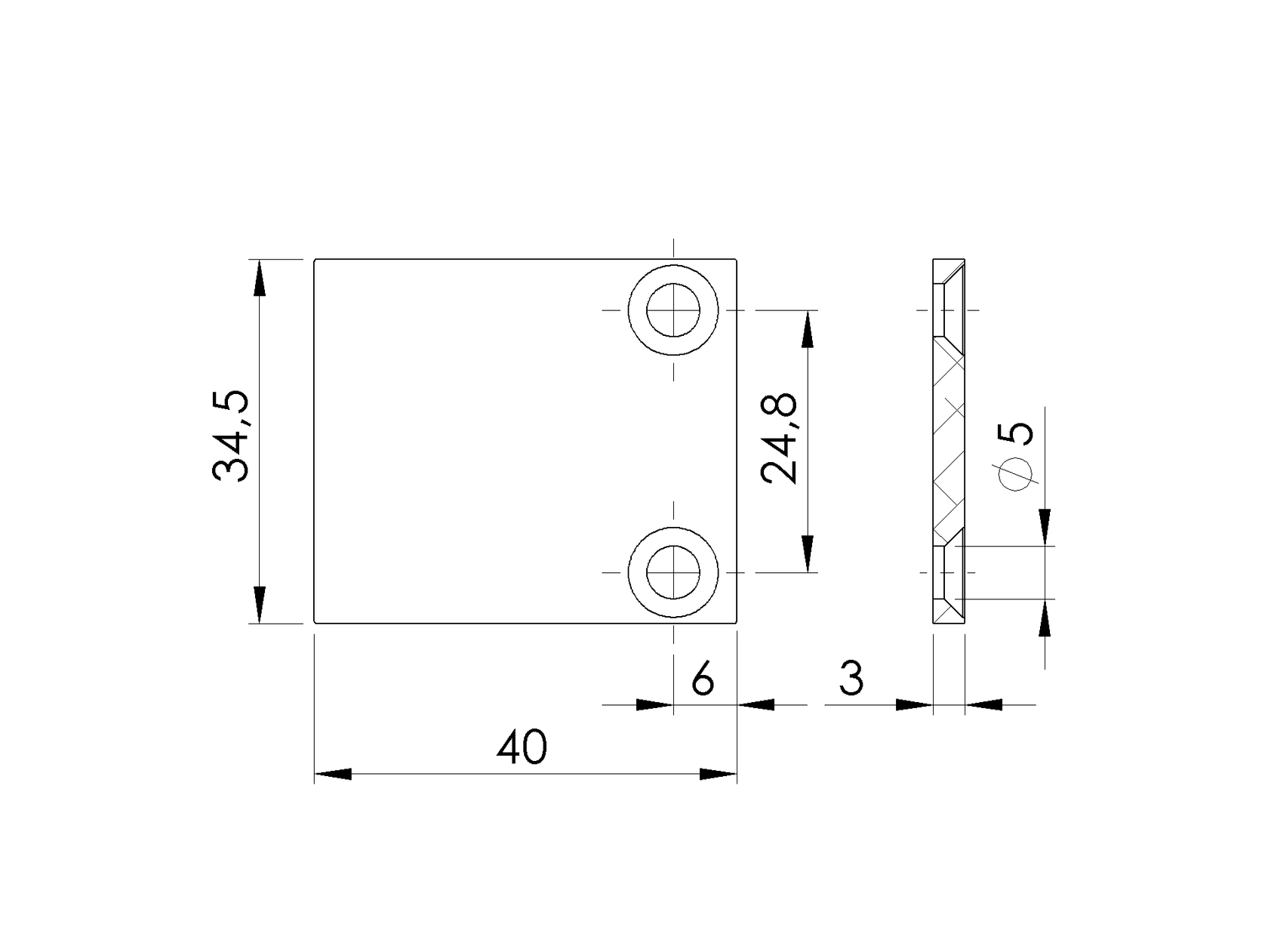 Aluminum adapter cover for 20mm slats R7016