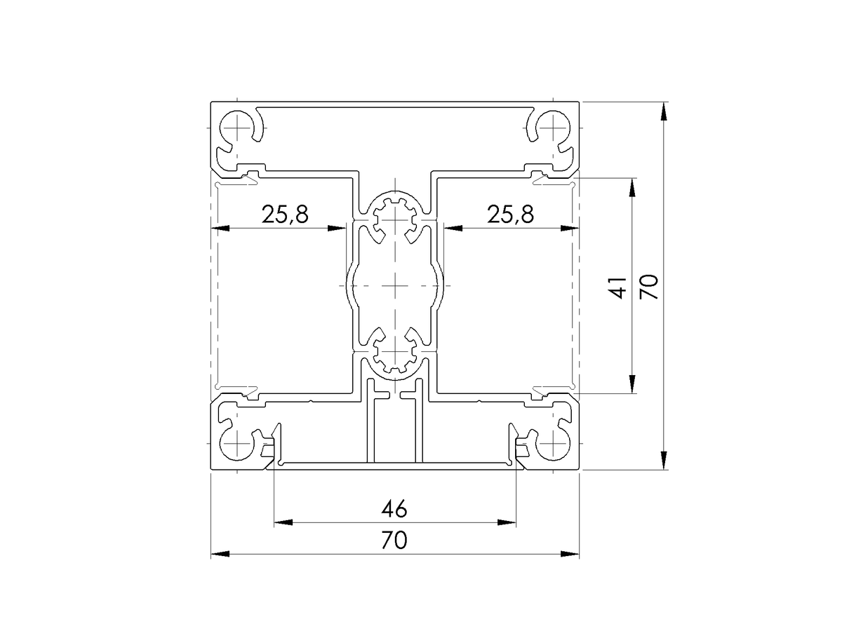 Set hliníkového stĺpika 70x70 a krycej lišty-6m, Antracit R7016, pre 40 mm široké výplne a šikmé žalúziové výplne