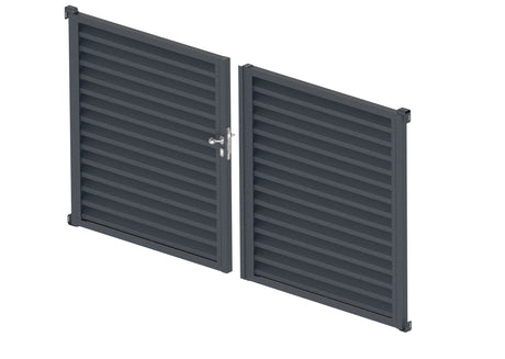 Double-wing aluminium louvre gate 3.92x1.85m  - set
