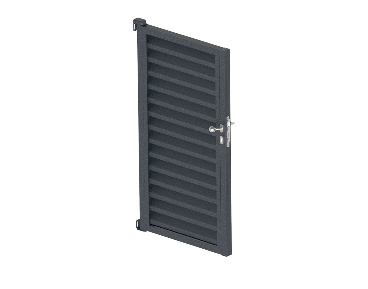Single-wing louvre aluminium gate 1.025x1.85m - set