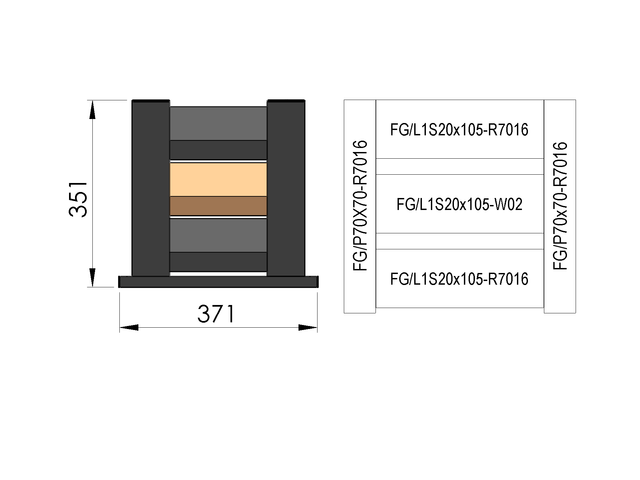 Echantillon de clôture 0,3x0,4m autoportant pour lamelles FG/L1S20x105