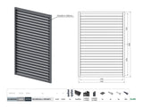Set ALAntrac horizontales Kippsystem 2,3x1,6m mit 1,5m ALAntrac Rautenfüllung 20x105, im ALAntrac Rahmen 50x60