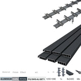 Kit Systeme basculant horizontal en aluminium anthracite 1,09m avec remplissage AL 1,2m anthracite 20x95mm