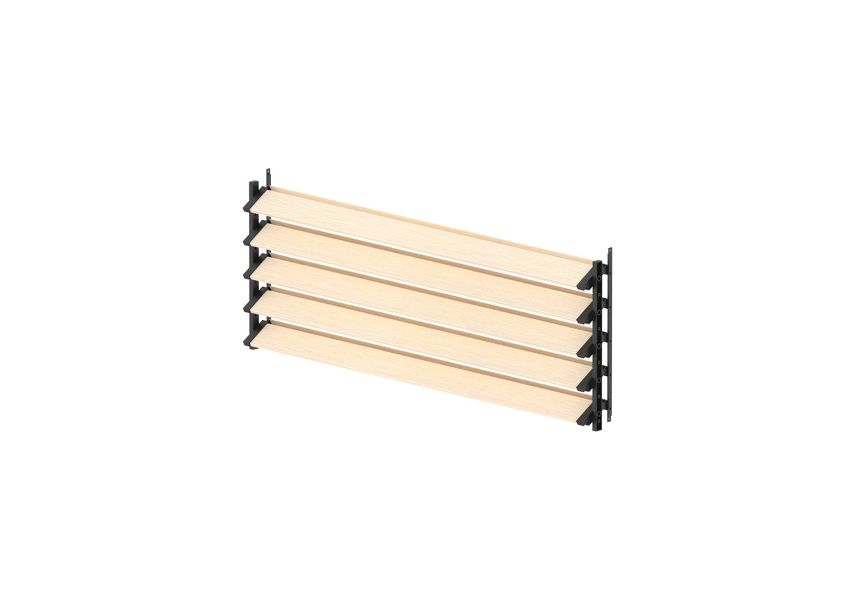 Set Black Plastic Horizontal Tilting System 0.44 m with 1.2 m Pine Wood Infill 19x95