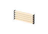 Set schwarzes Kunststoff-Horizontal-Kippsystem 0,44 m mit 1,2 m Kiefernholzfüllung 19x95