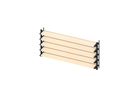 Set schwarzes Kunststoff-Horizontal-Kippsystem 0,44 m mit 1,2 m Kiefernholzfüllung 19x95
