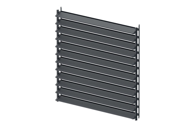 Set Anthrazitfarbenes Aluminium-Horizontal-Kippsystem 1,09m mit AL 1,2m Anthrazitfüllung 20x95mm
