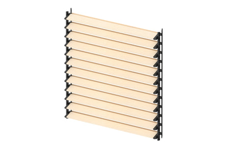 Set Black galvanized steel horizontal tilting system 1.07 m black with 1.2 m pine wood infill 19x95