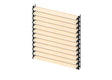 Set Schwarz Aluminium Horizontal Kippsystem 1,09 m mit 1,2 m Kiefernholzfüllung 19x95