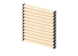 Set Black Aluminum Horizontal Tilting System 1.09 m with 1.2 m Pine Wood Infill 19x95