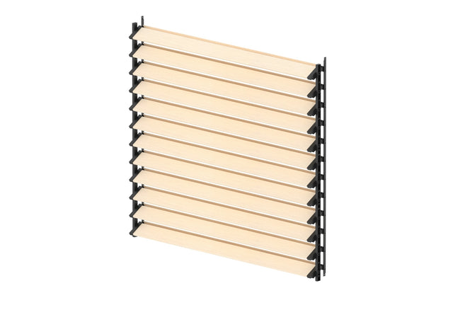 Set Schwarz Aluminium Horizontal Kippsystem 1,09 m mit 1,2 m Kiefernholzfüllung 19x95