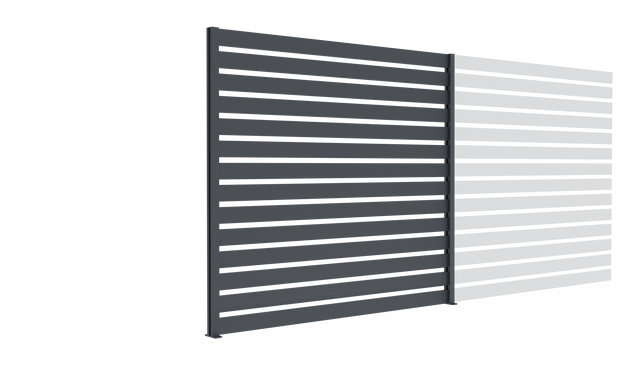 Aluminium Fence assembly with a slat 20x100, 1,85x2m